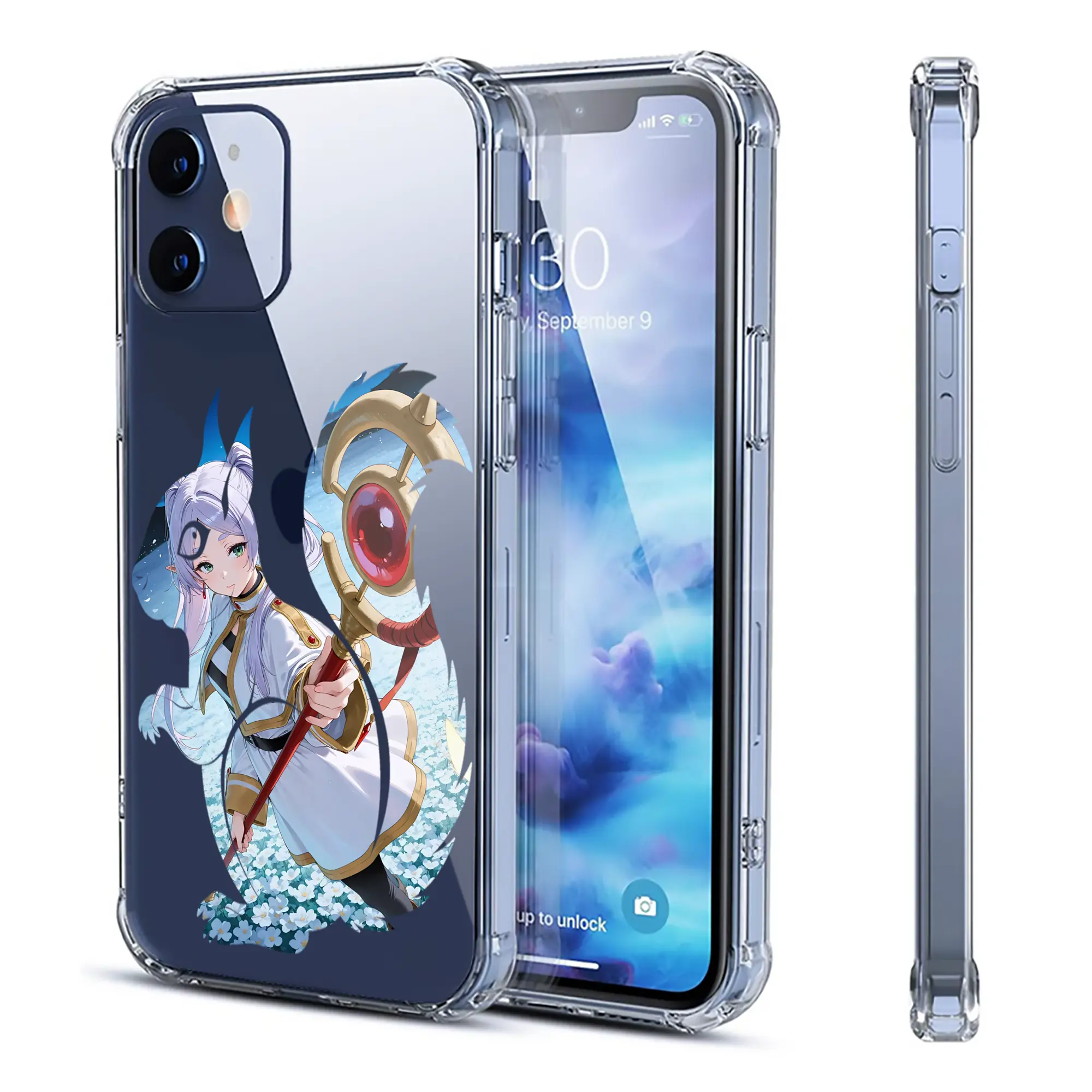 葬送のフリーレン（Frieren） グッズ,フリーレン（Frieren） - IPhone 12シリーズ対応 ・ 透明スマホケース ・ クリアソフトケース ・ TPU素材 ・ 耐衝撃 ・ 高密着 ・ 防汚 防指紋 ・ 簡単着脱